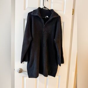 H&M Divided Black Sweater Dress Size M ,Textured Knit Minimalist Casual Style